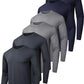 6 Pack Men's Quick Dry Long Sleeve Shirts Moisture Wicking Sun Protection UV UPF SPF Performance T-Shirt for Casual Small 2*black/2*grey/2*dark Grey(6 Pack)