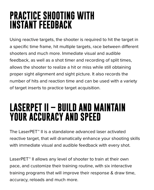 LaserPET™ II Electronic Target
