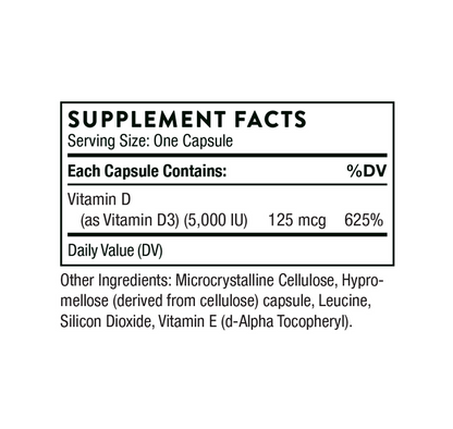 Thorne Vitamin D-5,000 - NSF Certified for Sport